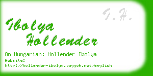 ibolya hollender business card